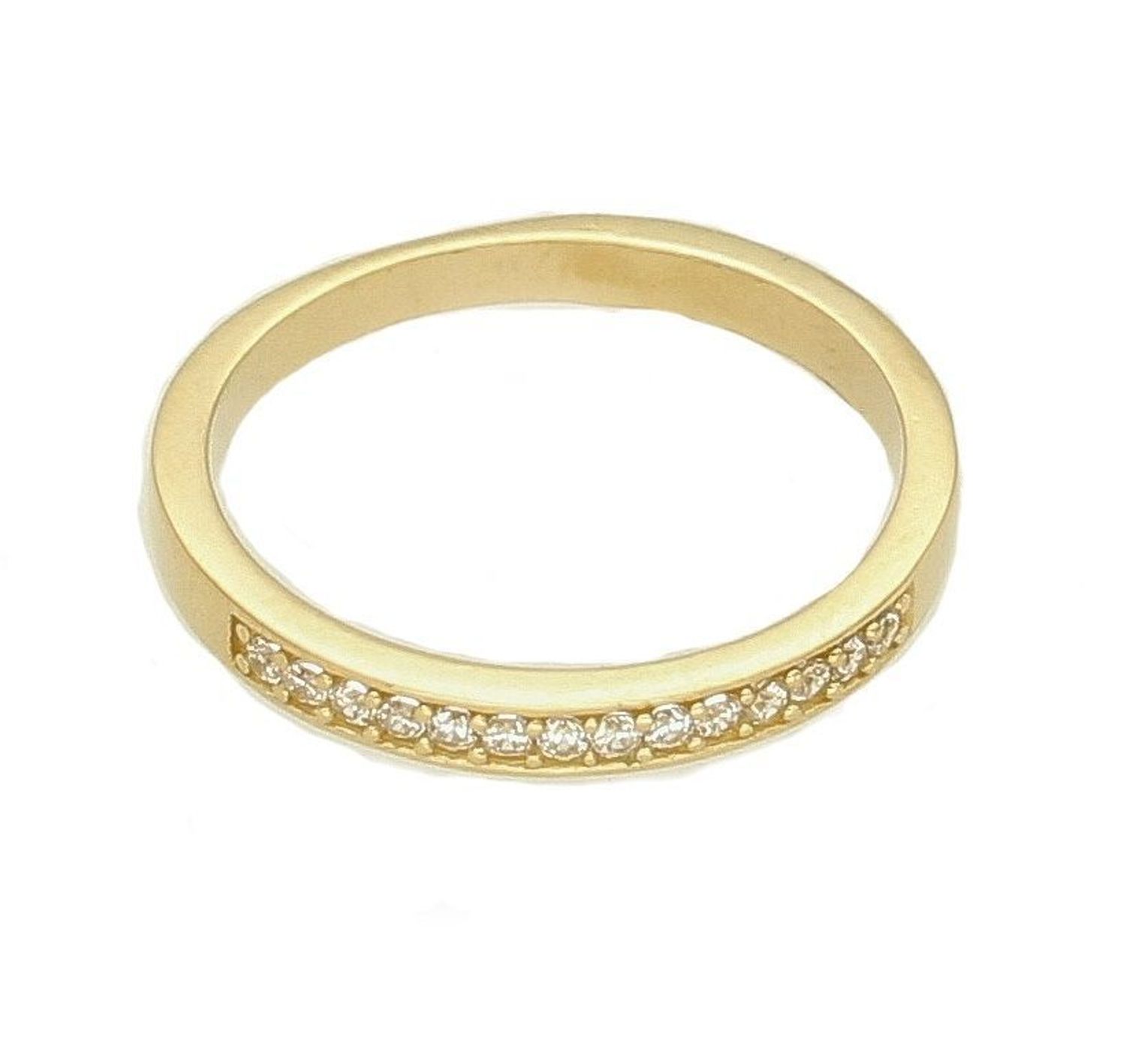 Złoty pierścionek 585 z cyrkoniami PI 3570. Złoty pierścionek z cyrkoniami. Złoty pierścionek damski. Złoty pierścionek obrączka. Złoty piprezent..jpg